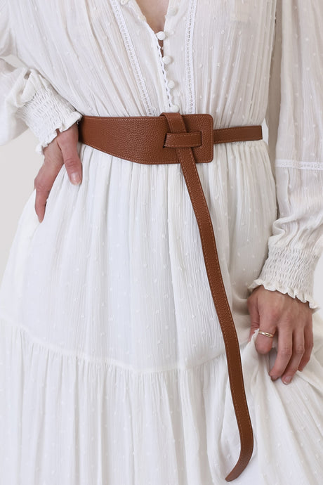 Vance Contemporary Adjustable Belt - Tan