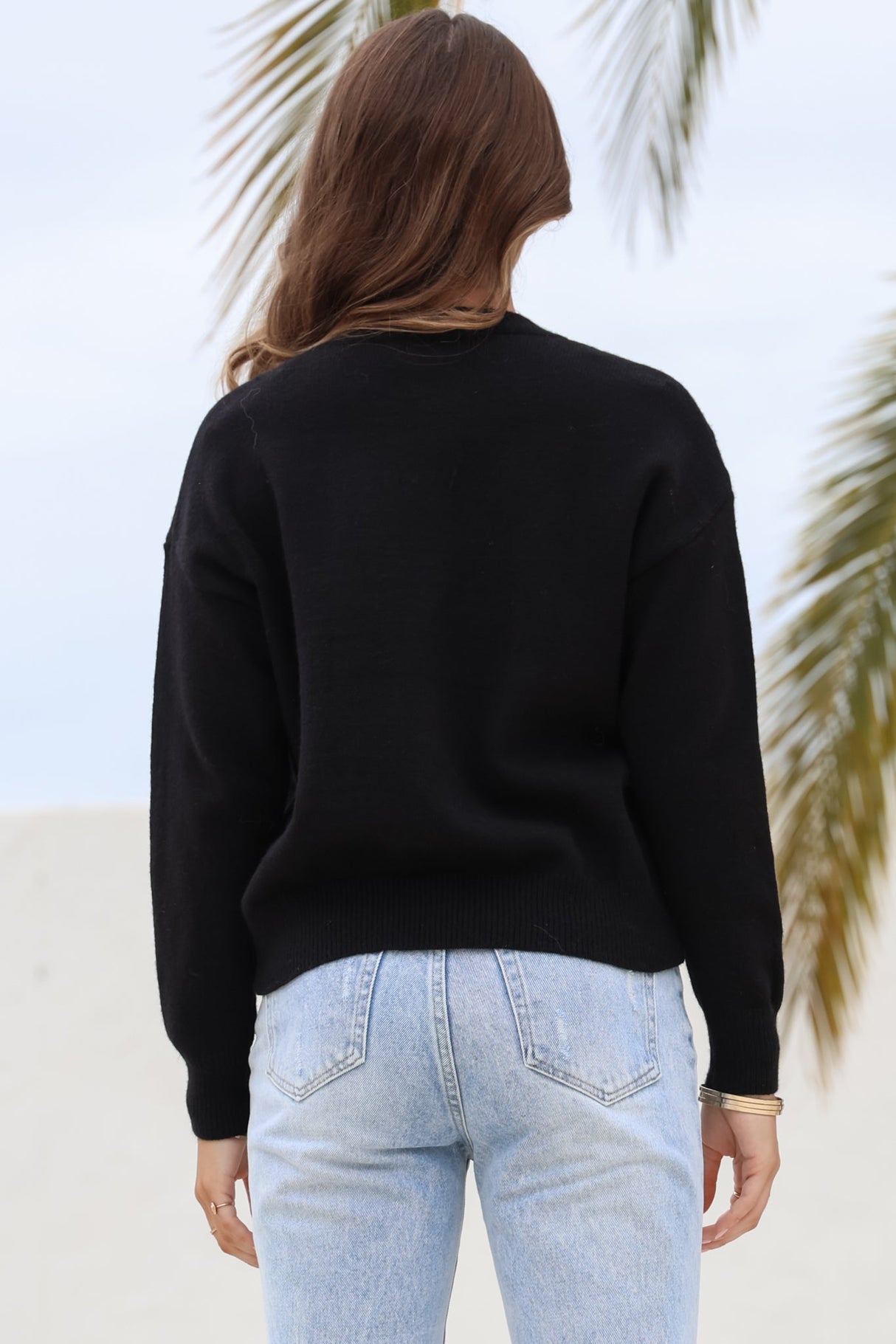 Zyon Jumper - Crew Neck Wild and Free Graphic Jumper in Black