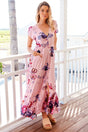 Jaase Carmen Dahlia Maxi Dress Floral Pink