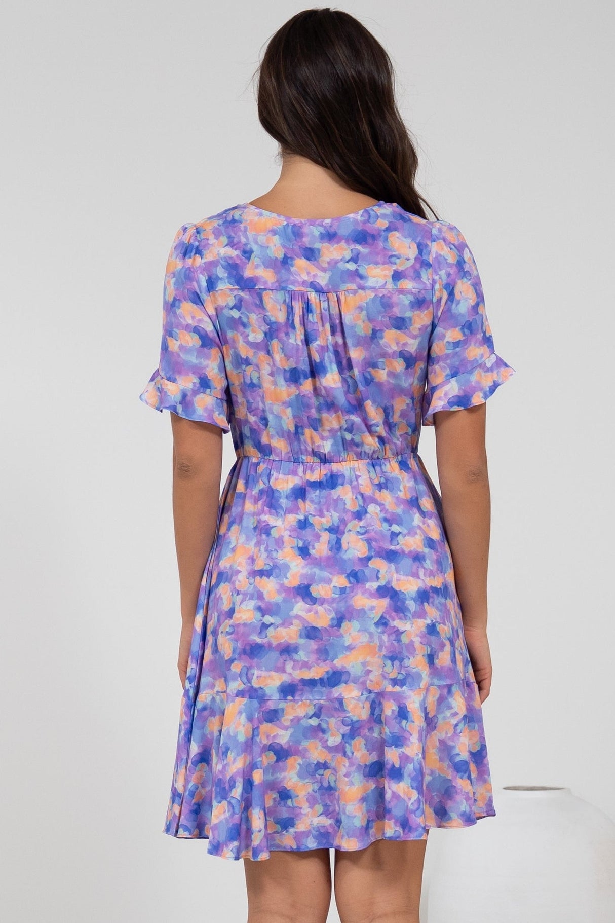 Handel Mini Dress in Confetti Print Purple