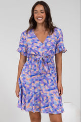 Handel Mini Dress in Confetti Print Purple