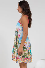 Essie Mini Dress - Sun Dress With Shirred Back In Della Print