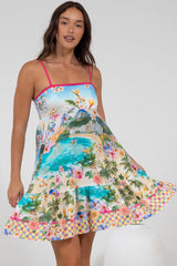 Essie Mini Dress - Sun Dress With Shirred Back In Della Print