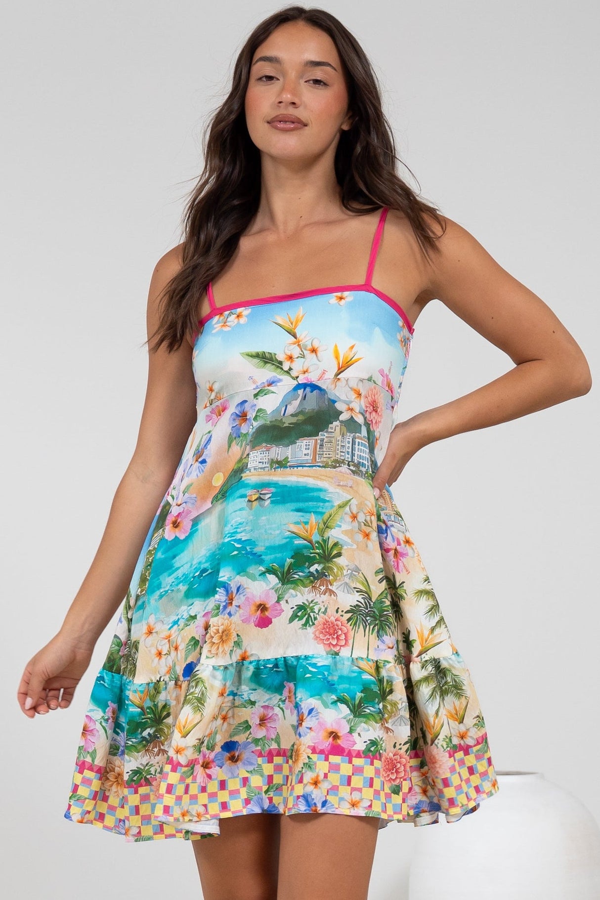 Essie Mini Dress - Sun Dress With Shirred Back In Della Print