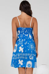 Essie Mini Dress - Sun Dress With Shirred Back In Aurie Print