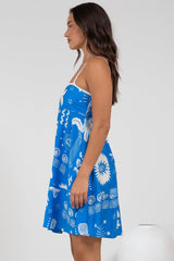 Essie Mini Dress - Sun Dress With Shirred Back In Aurie Print