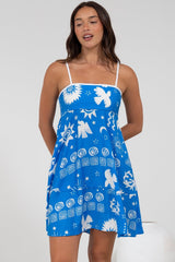 Essie Mini Dress - Sun Dress With Shirred Back In Aurie Print