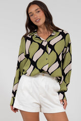Zev Shirt - Oversized Button Down Shirt in Kennedy Print