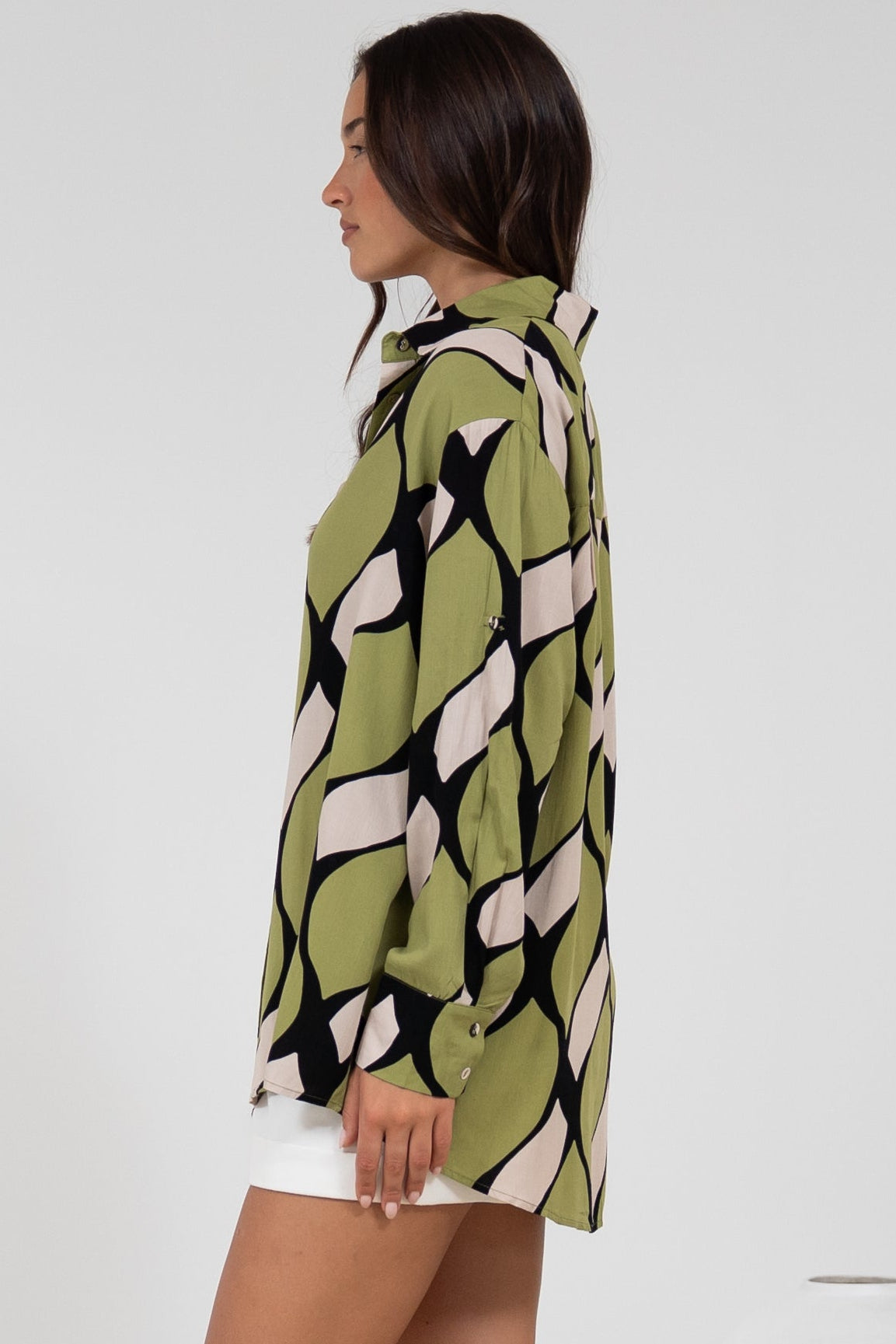 Zev Shirt - Oversized Button Down Shirt in Kennedy Print