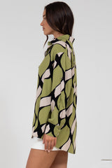 Zev Shirt - Oversized Button Down Shirt in Kennedy Print