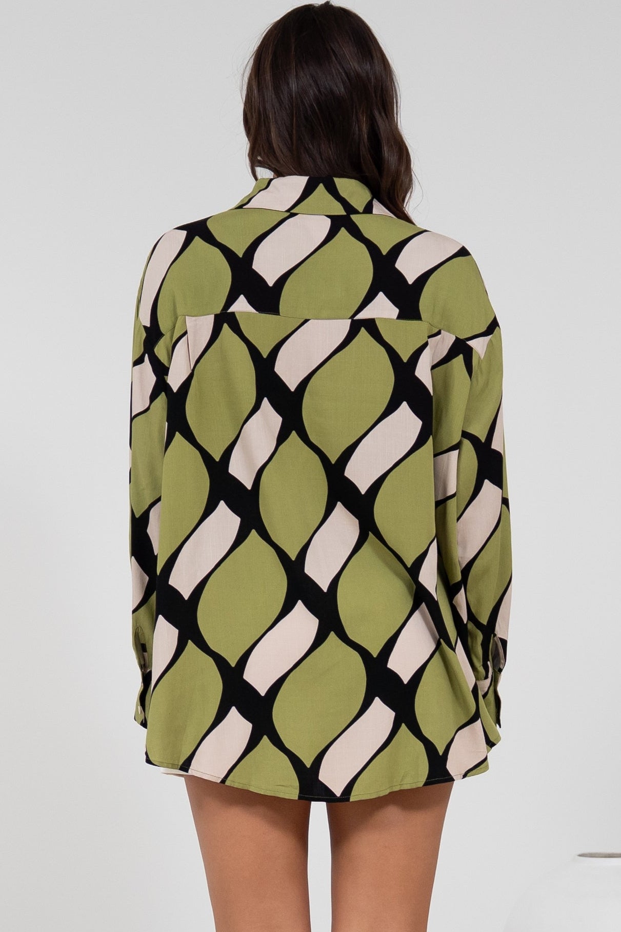 Zev Shirt - Oversized Button Down Shirt in Kennedy Print