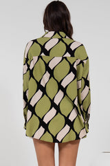 Zev Shirt - Oversized Button Down Shirt in Kennedy Print