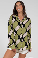Zev Shirt - Oversized Button Down Shirt in Kennedy Print