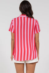 Wynn Shirt - Collared Button Down with Pocket in Gaubi Print Pink