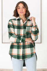 Eaton Shacket - Button Up Plaid Shacket in Green