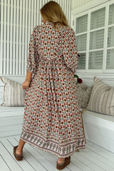 JAASE - Boheme Midi Dress: Piping Defined Bust Slimline Smock Dress in Harlowe Print