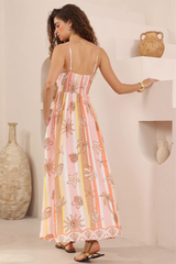 Mattina Maxi Dress: Spaghetti Strap Sun Dress in Ocean Dreams Print