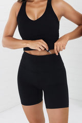 Axel Bike Shorts - Thick Highwaisted Band Bike Shorts in Black