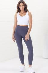 Axel Leggings - High Waisted Full Length Leggings in Lilac Grey