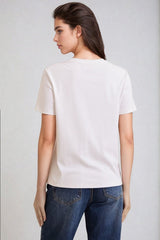 Charlotte T-Shirt - Classic Crew Neck Tee in White