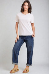 Charlotte T-Shirt - Classic Crew Neck Tee in White