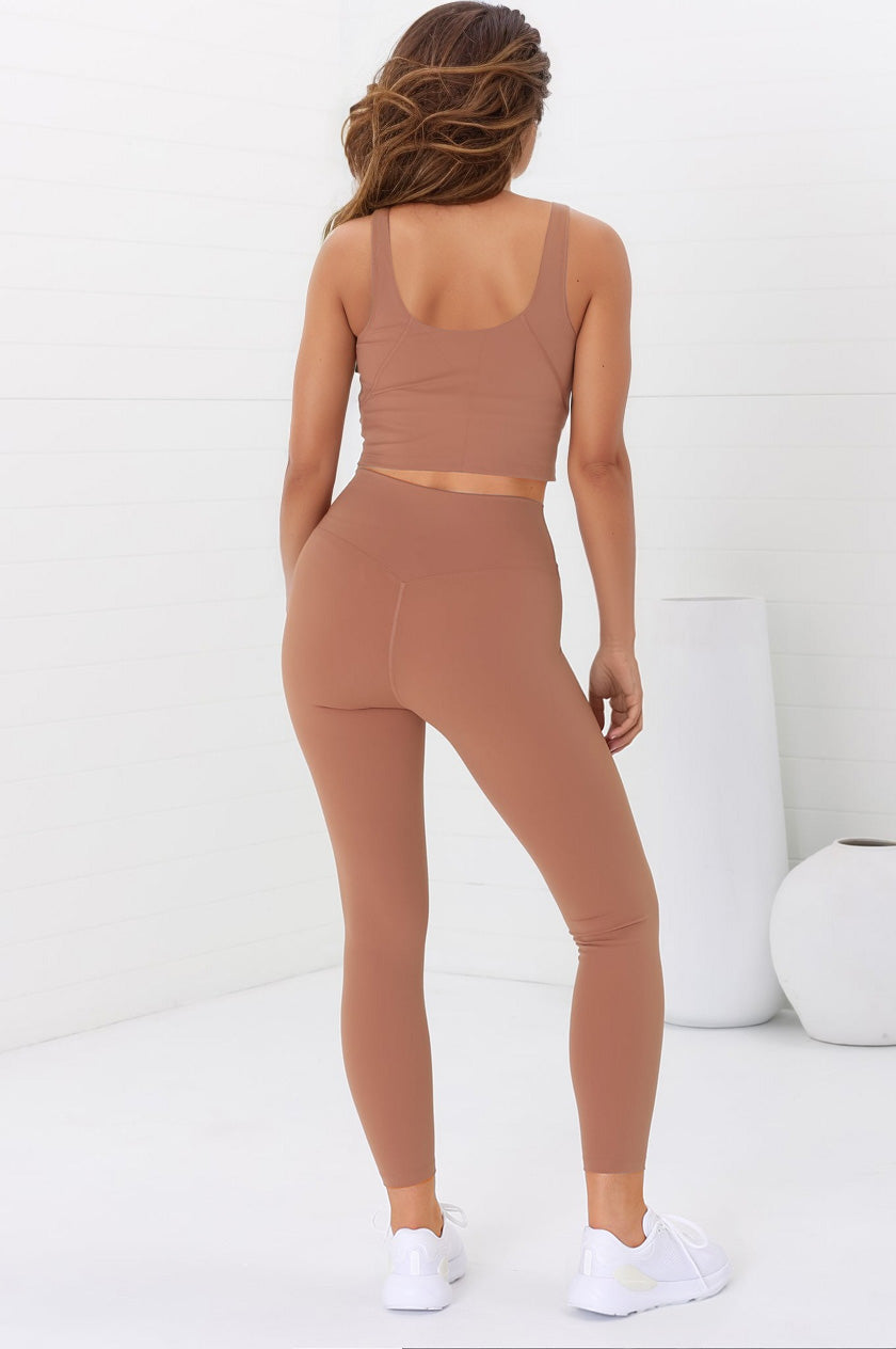 Axel Leggings - High Waisted Full Length Leggings in Burnt Orange