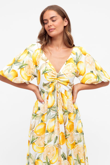 Aadrika Maxi Dress - On Or Off Shoulder Shirred Back in Sicily Print