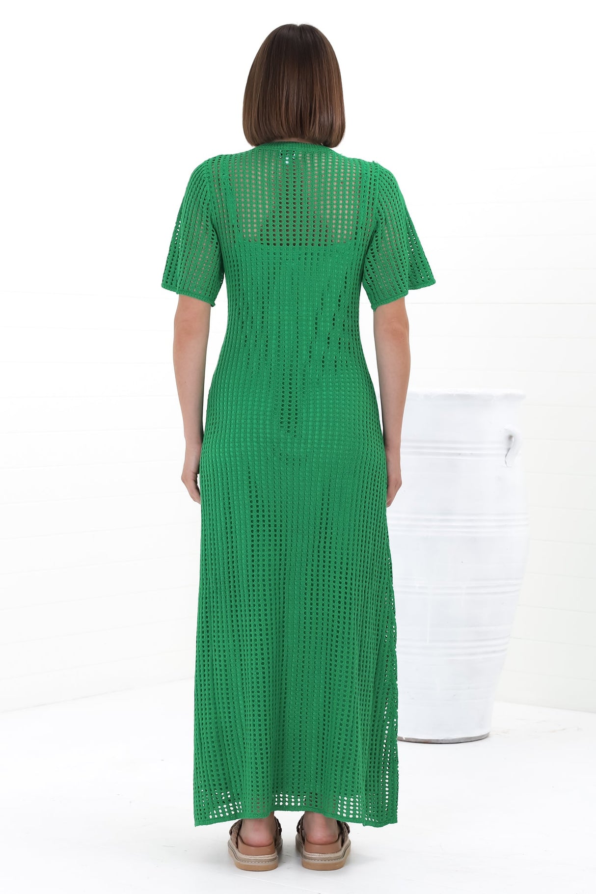 Aanya Knit Maxi Dress - Body Con Dress In Green