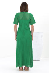 Aanya Knit Maxi Dress - Body Con Dress In Green