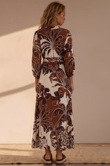 Model wearing Abbey Maxi Dress in Samara Print from Salty Cruh