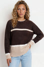 Model wearing Abbot Jumper in Coffee from Salty Crush
