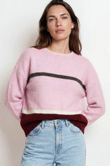 Model wearing Abbot Jumper in Pink from Salty Crush