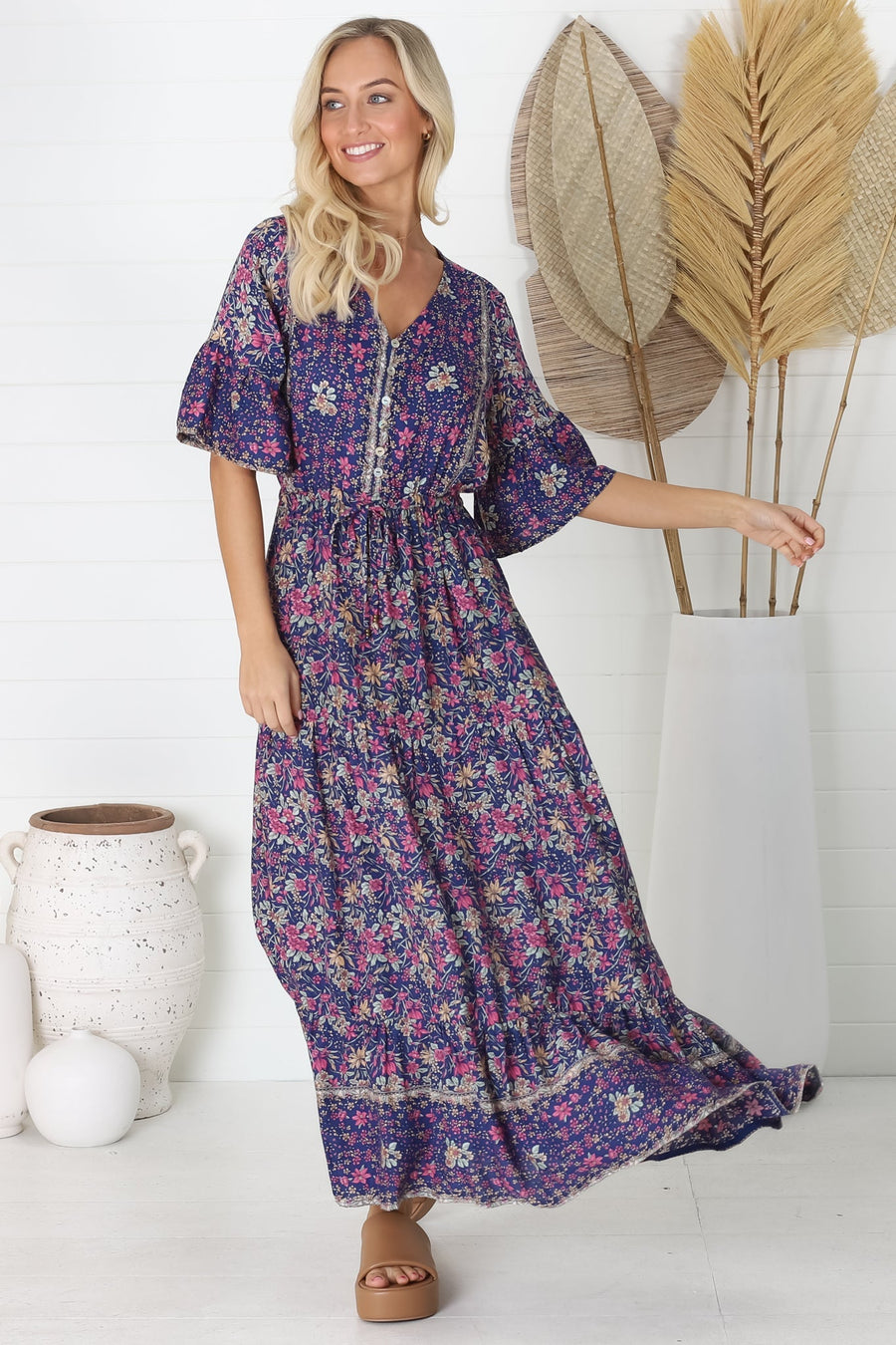 Navy bohemian outlet dress