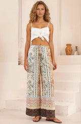 Model wearing Adelaide Pants in Lyla Print from Salty Crush