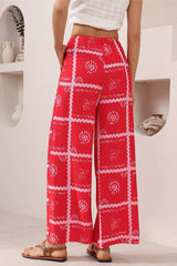 Adelaide Pants - Drawstring High Waisted Wide Leg Pant in Cambria Print
