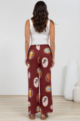 Adelaide Pants - Drawstring High Waisted Wide Leg Pant in Tamrin Print