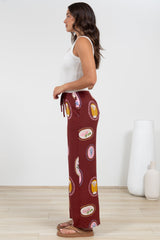 Adelaide Pants - Drawstring High Waisted Wide Leg Pant in Tamrin Print