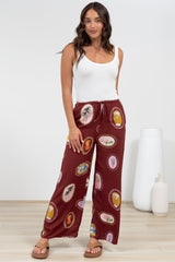 Adelaide Pants - Drawstring High Waisted Wide Leg Pant in Tamrin Print