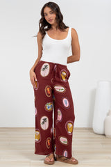 Adelaide Pants - Drawstring High Waisted Wide Leg Pant in Tamrin Print