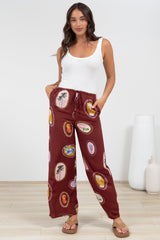 Adelaide Pants - Drawstring High Waisted Wide Leg Pant in Tamrin Print