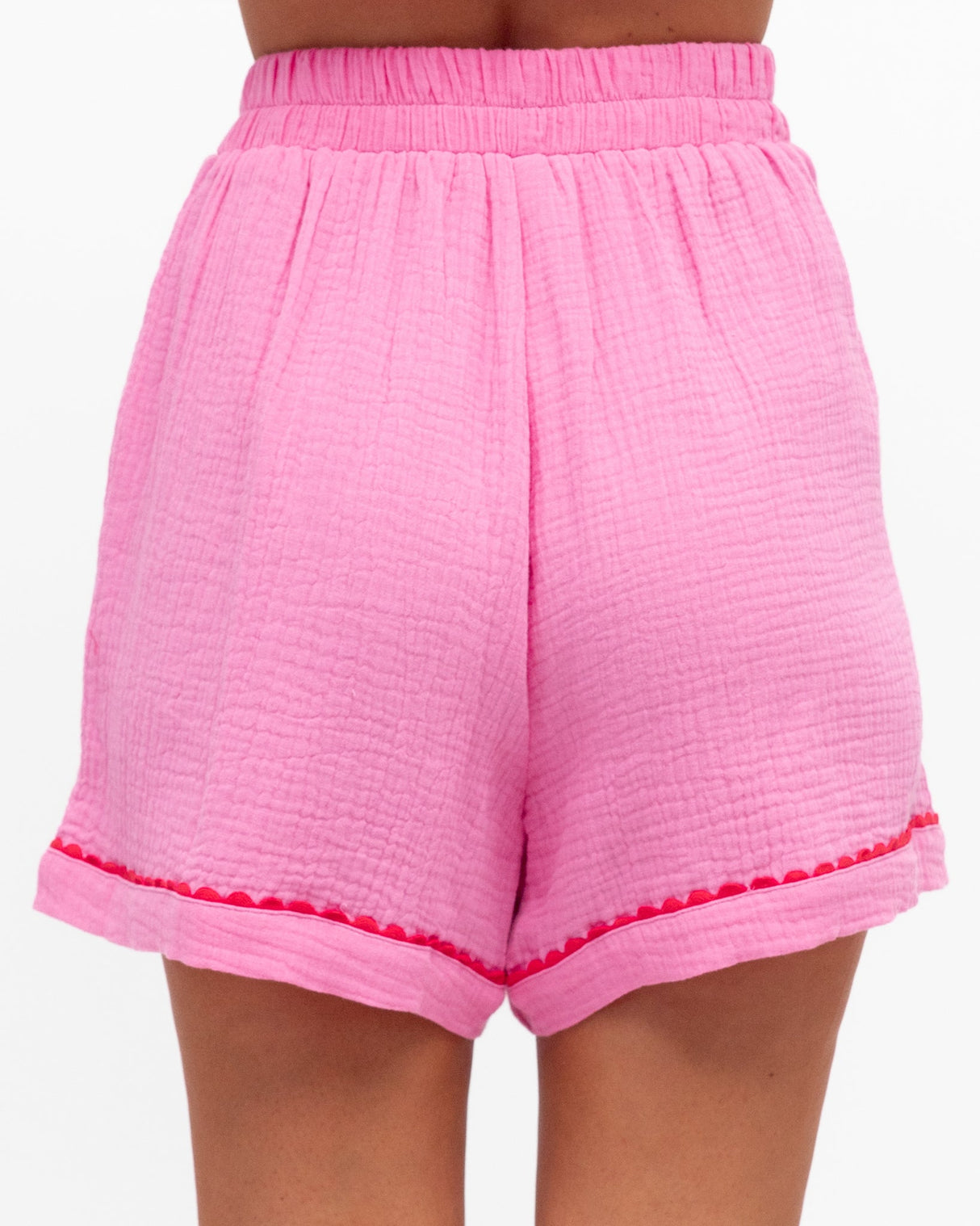 Aditi Set - Button Up Shirt and Shorts in Pink