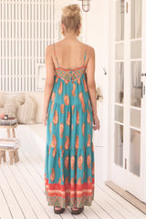 JAASE - Alexia Maxi Dress: Adjustable Strap Tiered Sun Dress with Pockets in Melody Print