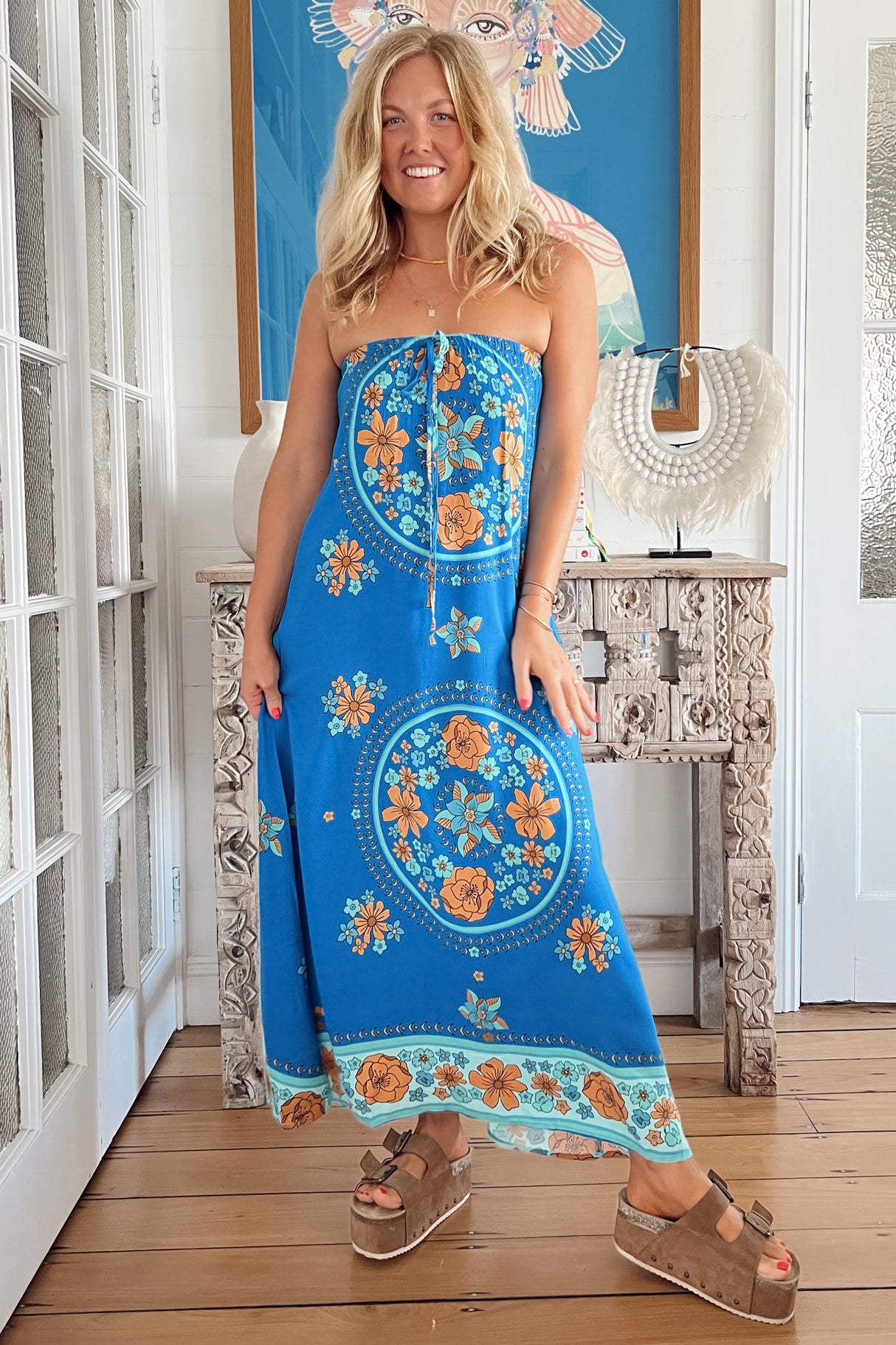 JAASE - Amaiya Midi Dress: Multi-Way Sun Dress in Riviera Print