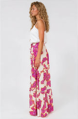 Amana Maxi Skirt - Tiered Skirt with Ladder Lace Insert Splicing in Kalia Print Cream