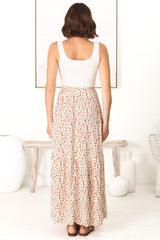 Aminah Maxi Skirt - High Waisted Skirt with Front Splits in Cream