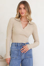 Model wearing Andee Knit Top in Cream from Salty Crush