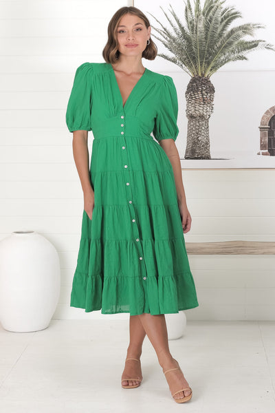 Angelica Midi Dress - Green