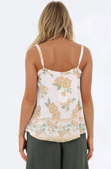 Annika Top - Soft V Neckline Adjustable Strap Cami in Gisella Print
