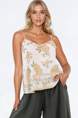 Annika Top - Soft V Neckline Adjustable Strap Cami in Gisella Print