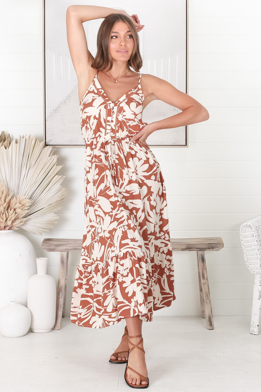 Midi dress outlet rust